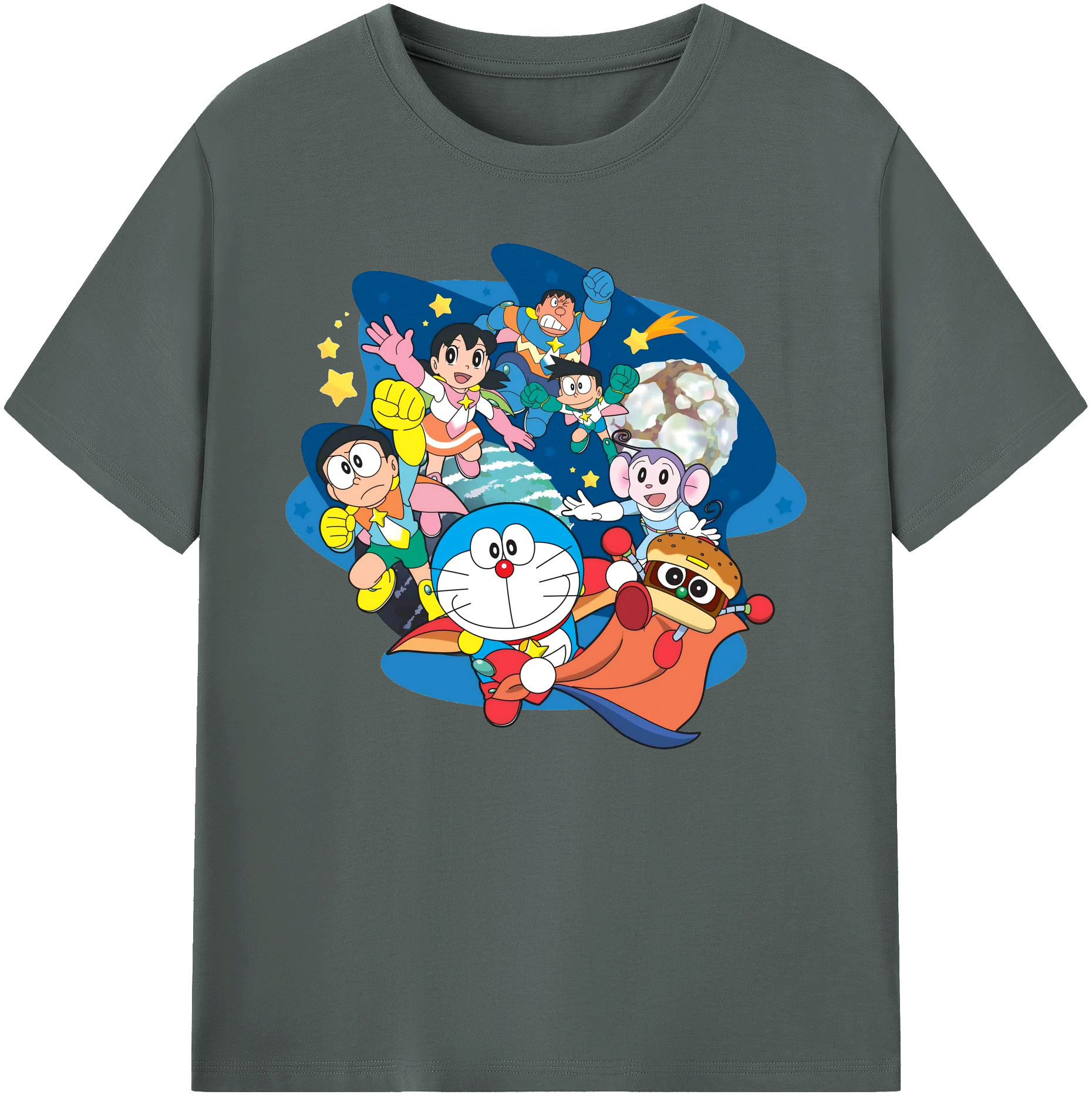（画像用） ドラえもん Doraemon 綿100％ メンズ半袖Tシャツ｜肌触りやわらか＆通気性